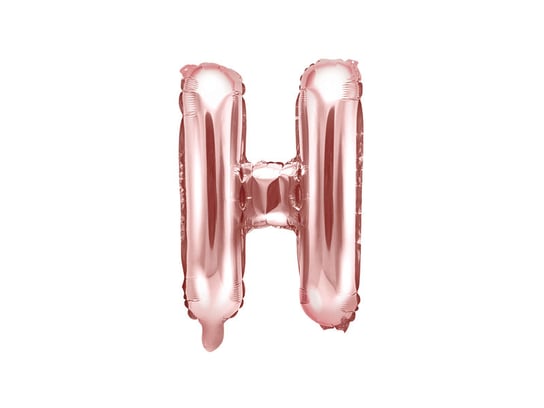 Balon foliowy, Litera H, 35 cm, różowe złoto PartyDeco