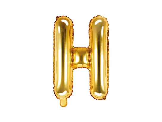Balon foliowy, litera H, złoty, 35 cm PartyDeco
