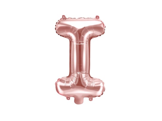 Balon foliowy, Litera I, 35 cm, różowe złoto PartyDeco