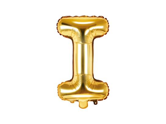Balon foliowy, litera I, złoty, 35 cm PartyDeco