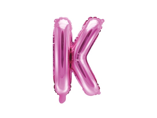 Balon foliowy, Litera K, 35 cm, ciemny różowy PartyDeco