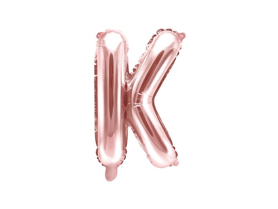 Balon foliowy, Litera K, 35 cm, różowe złoto PartyDeco