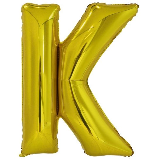 Balon foliowy litera K duża złota metalik 33'' na hel powietrze dekoracja ABC