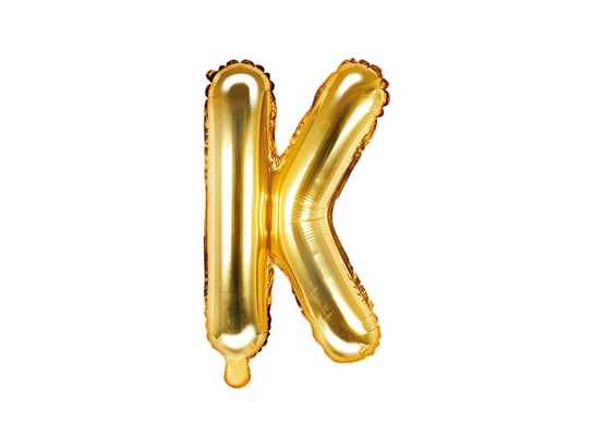 Balon foliowy, litera K, złoty, 35 cm PartyDeco