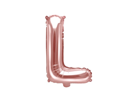 Balon foliowy, Litera L, 35 cm, różowe złoto PartyDeco