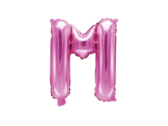 Balon foliowy, Litera M, 35 cm, ciemny różowy PartyDeco