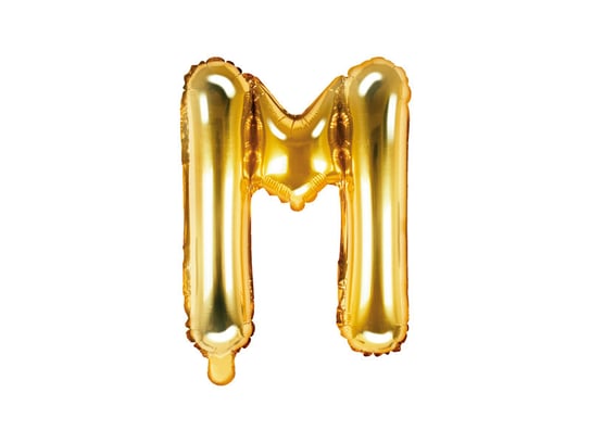 Balon foliowy, litera M, złoty, 35 cm PartyDeco