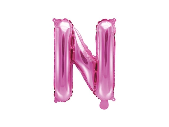 Balon foliowy, Litera N, 35 cm, ciemny różowy PartyDeco