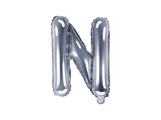 Balon foliowy, litera N, srebrny, 35 cm PartyDeco