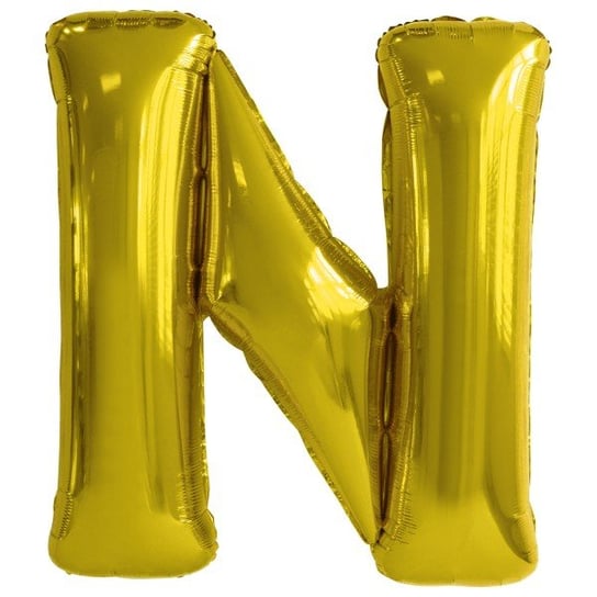 Balon foliowy litera N złota duża metalik 34'' ABC