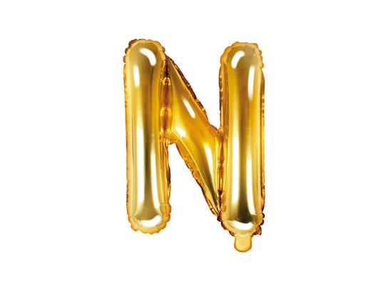 Balon foliowy, litera N, złoty, 35 cm PartyDeco