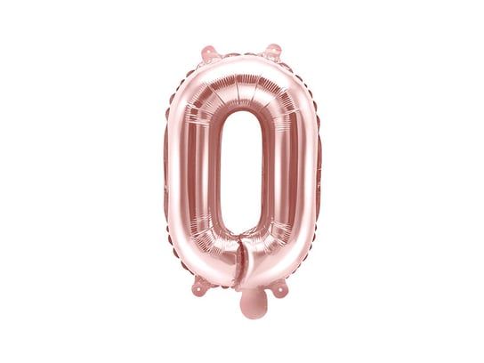 Balon foliowy, Litera O, 35 cm, różowe złoto PartyDeco