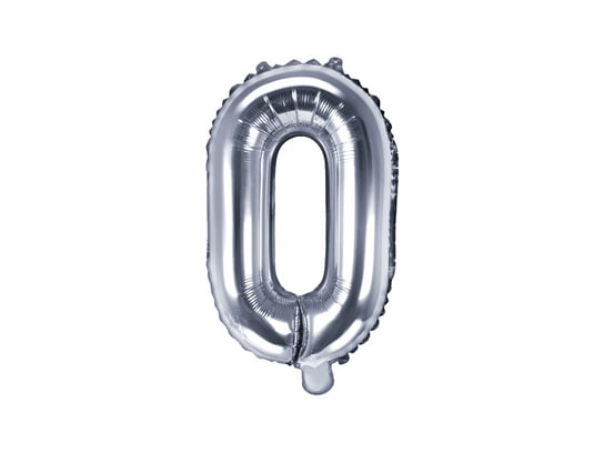Balon foliowy, litera O, srebrny, 35 cm PartyDeco