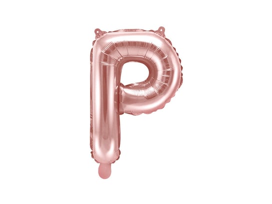 Balon foliowy, Litera P, 35 cm, różowe złoto PartyDeco