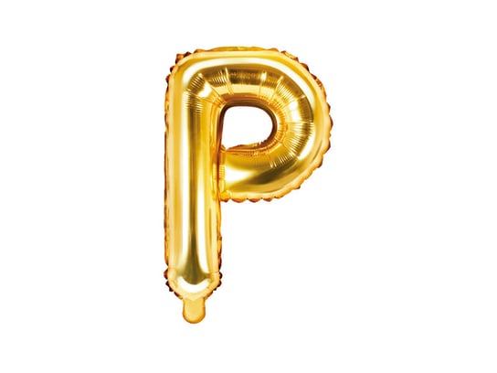 Balon foliowy, litera P, złoty, 35 cm PartyDeco