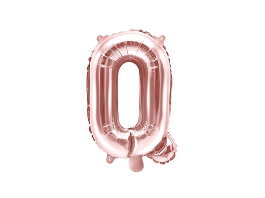 Balon foliowy, Litera Q, 35 cm, różowe złoto PartyDeco