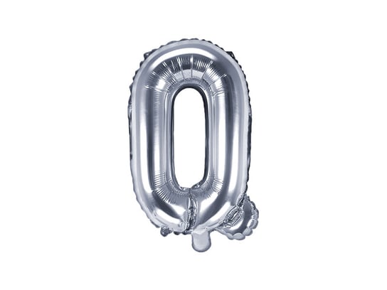 Balon foliowy, Litera Q, 35 cm, srebrny PartyDeco
