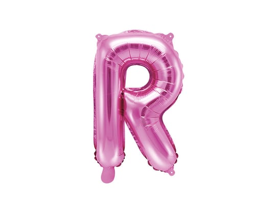 Balon foliowy, Litera R, 35 cm, ciemny różowy PartyDeco