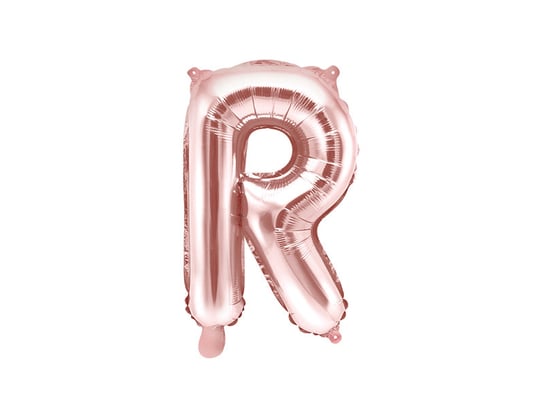 Balon foliowy, Litera R, 35 cm, różowe złoto PartyDeco