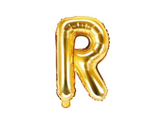 Balon foliowy, litera R, złoty, 35 cm PartyDeco