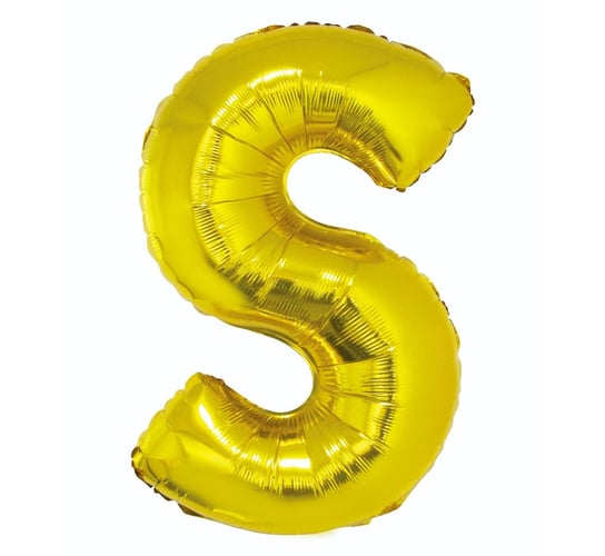Balon foliowy, litera S, złoty, 81 cm GoDan