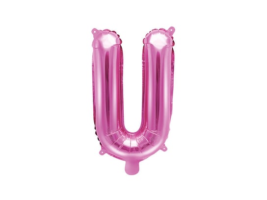 Balon foliowy, Litera U, 35 cm, ciemny różowy PartyDeco