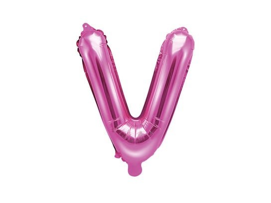 Balon foliowy, Litera V, 35 cm, ciemny różowy PartyDeco