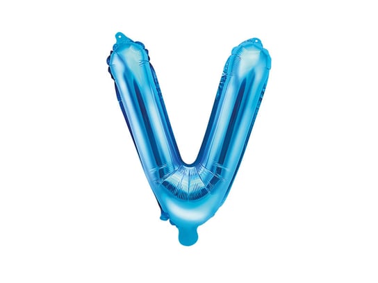 Balon foliowy, Litera V, 35 cm, niebieski PartyDeco