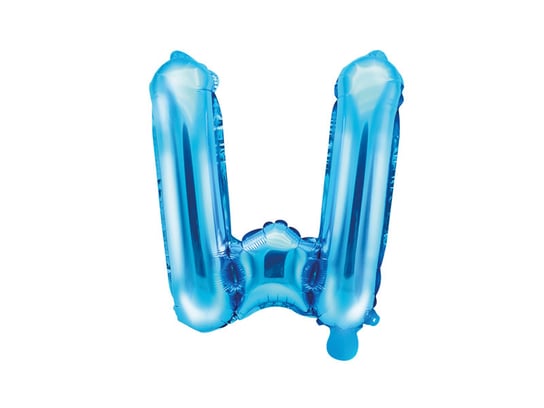 Balon foliowy, Litera W, 35 cm, niebieski PartyDeco