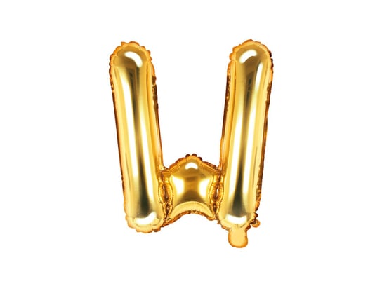 Balon foliowy, litera W, złoty, 35 cm PartyDeco