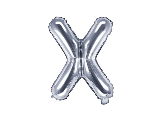 Balon foliowy, litera X, srebrny, 35 cm PartyDeco
