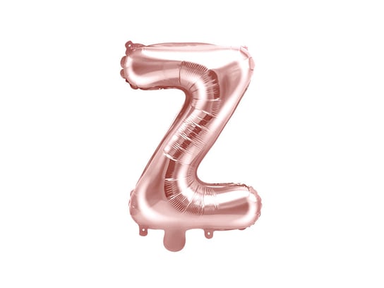 Balon foliowy, Litera Z, 35 cm, różowe złoto PartyDeco