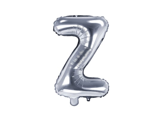 Balon foliowy, litera Z, srebrny, 35 cm PartyDeco