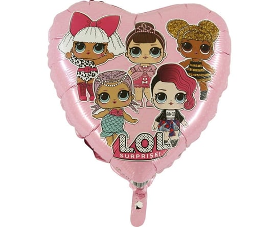Balon foliowy, Lol Surprise, różowe serce, 18" Grabo Balloons