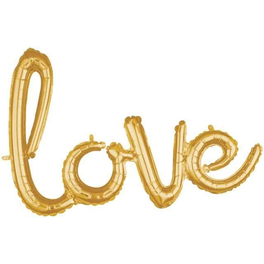 Balon foliowy, Love, 79 cm, złoty Amscan