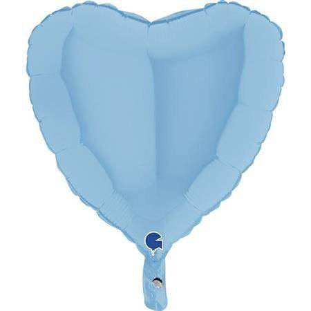 Balon Foliowy - Matowe Niebieskie, Serce 46 cm, Grabo GRABO