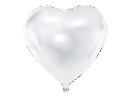 Balon foliowy metaliczny 60cm duże serce białe PartyDeco