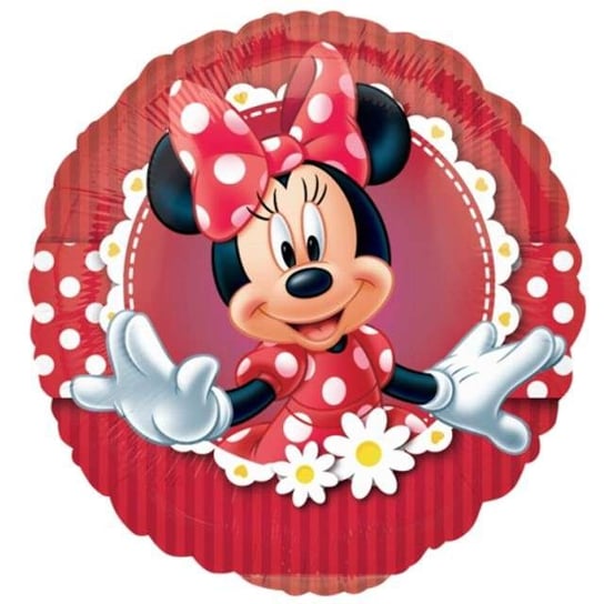Balon foliowy, Minnie Mouse, 9", czerwony Amscan