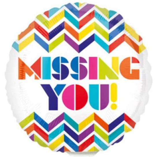 Balon foliowy, Missing You chevron, 9" Amscan