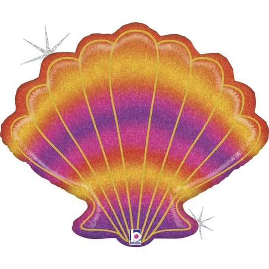 Balon foliowy muszla brokatowa holograficzna, 76 cm GRABO