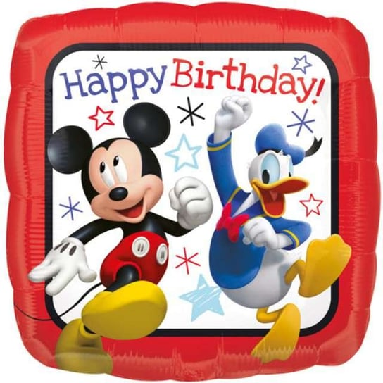 Balon foliowy, Myszka Mickey, Happy Birthday, 17" Amscan