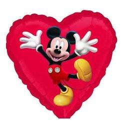 Balon Foliowy 'Myszka Mickey Miki' Serce czerwone, 46 cm AMSCAN