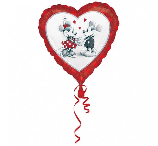 Balon foliowy, Myszka Minnie i Mickey, 17", czerwone Amscan