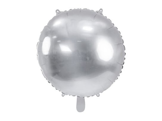 Balon Foliowy Okrągły Pastylka, 80 Cm, Srebrny PartyDeco