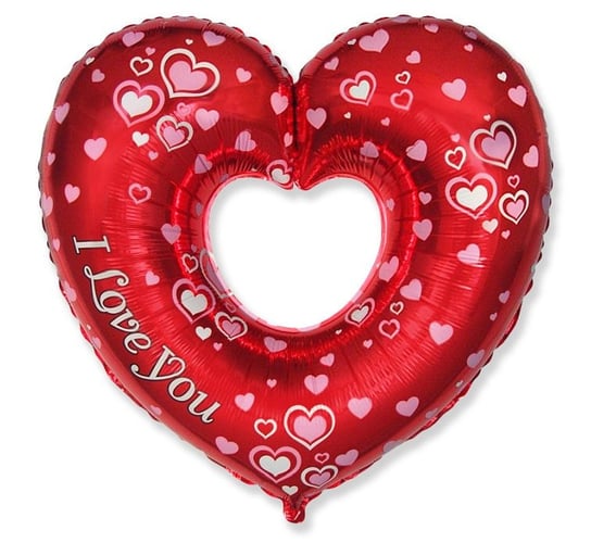 Balon foliowy, Piękne serce, J Love You, 24", czerwony Flexmetal