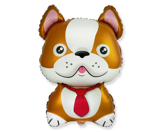 Balon foliowy, Pies Bulldog,  24", brązowy Flexmetal