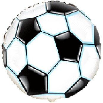 Balon foliowy, piłka nożna, 18", biało-czarny Flexmetal