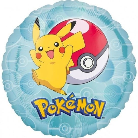 Balon foliowy, Pokemon Pikachu, błękitny, 43 cm, 1 sztuka AMSCAN