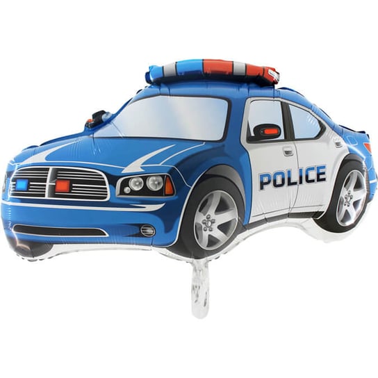 Balon foliowy policja pojazd uprzywilejowany auto niebieskie 60 cm GRABO
