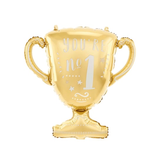 Balon foliowy Puchar Nagroda Trofeum Jesteś nr 1 złoty metaliczny 79cm ABC